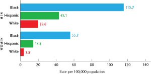 Figure 3: Estimated Rates of New HIV Infections, by Race/Ethnicity and Gender, 2006
