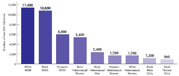 Figure 1: Estimated New HIV Infections in the U.S., 2009, for the Most-Affected Subpopulations
