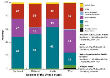 Race/Ethnicity of Persons Diagnosed With AIDS in 2010 in the 50 States and District of Columbia, by Region of Residence