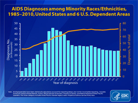 Slide 20: AIDS Diagnoses Among Minority Races/Ethnicities, 19852010, United States and 6 U.S. Dependent Areas