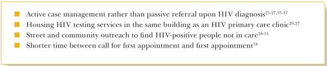 Table 3. Getting Newly Diagnosed People Into HIV Care: Strategies That Work.