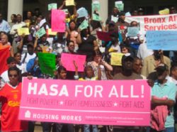 About 700 AIDS activists demonstrate in support of HASA For ALL at New York's City Hall, September 25, 2007 (photo courtesy of Housing Works).
