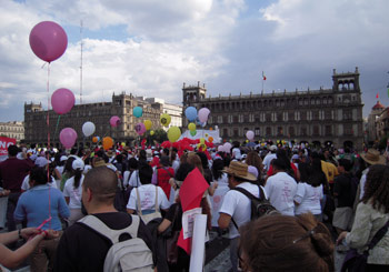 International Women's March, streets of Centro Hist&oacute;rico, Mexico City