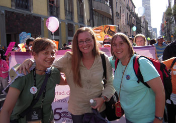 Heidi Nass, Dawn Averitt-Bridge, Rebecca Denison -- International Women's March, Mexico City