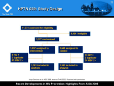 HPTN 039: Study Design
