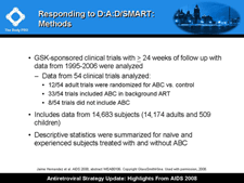 Responding to D:A:D/SMART: Methods