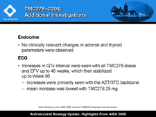 TMC278?C204: Additional Investigations