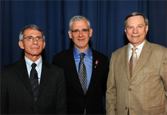Dr. Anthony Fauci, NIH, Dr. Julio Montaner, IAS, and Dr. Jack Whitescarver, NIH