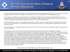 HIV Infection and the Risk of Diabetes Mellitus: Discussion