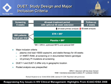 DUET: Study Design and Major Inclusion Criteria
