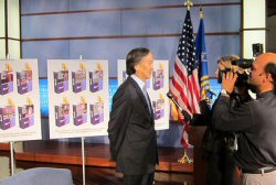 Dr.Koh speaking to the press after the release of the Tobacco Strategy.