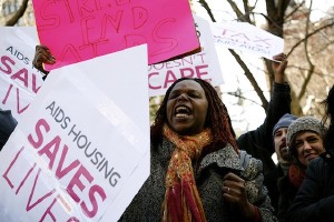 Protesting the Bloomberg administration's harmful policies on World AIDS Day 2011. Photo: Julie Turkewitz.