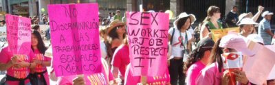 U.S. Holds Up 'You Are Not Welcome' Sign to Sex Workers and Drug Users at the IAC. Photo courtesy of PepfarWatch.org.