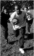 playing football
