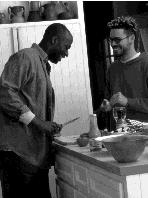 young men cooking