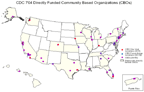 Figure 2. Locations of All PA 704 Directly-Funded CBOs (4/19/2000)