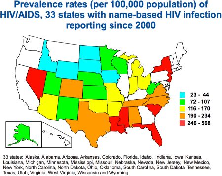 hiv prevalence aids states united population rates infection thebody per living 2000 number based increases estimated