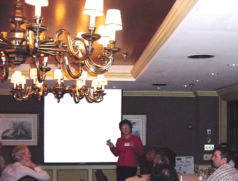 Judy Lieberman, M.D., Ph.D., of Harvard Medical School, fields questions from the audience.
