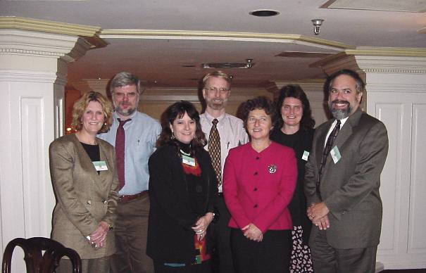 The presenters for the first CFA Basic Science Workshop (left to right):  Susan Plaeger, Ph.D., Pat Bucy, M.D., Ph.D., Dorothy Lewis, Ph.D., Frank M. Orson, M.D., Judy Lieberman, M.D., Ph.D., Nancy Smyth Templeton, Ph.D., Alan Landay, Ph.D.