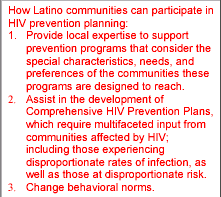 How Latino communities can participate in HIV prevention planning
