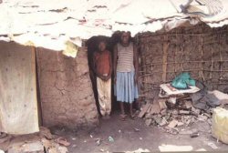 Slum conditions in Kampala.