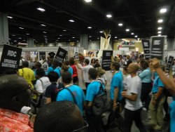A demonstration heads out.