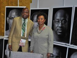 NAPWA VP for Development Les Talley with Congresswoman Lee.