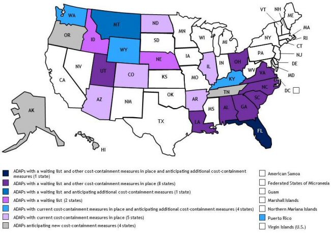 ADAPs With Current or Anticipated Cost-Containment Measures, Including Waiting Lists, November 2011
