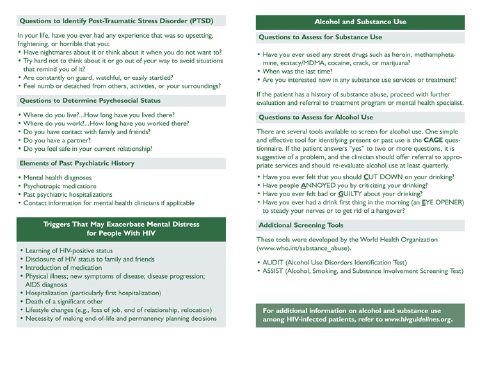 Mental Health Screening: A Quick Reference Guide for HIV Primary Care Clinicians