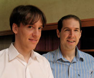 Hugo Mialon, left, and Andrew Francis are applying economic theories to calculate how social attitudes and policies affect HIV transmission.