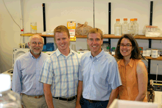 Swanstrom, Watts, Weeks and Burch (L-R). Photo credit: Lars Sahl, University of North Carolina at Chapel Hill