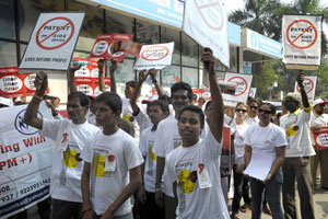 A 'Stop Novartis' rally in Mumbai, India, December 2011. &copy; Claudio Tommasini.