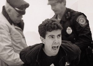 Protester being arrested