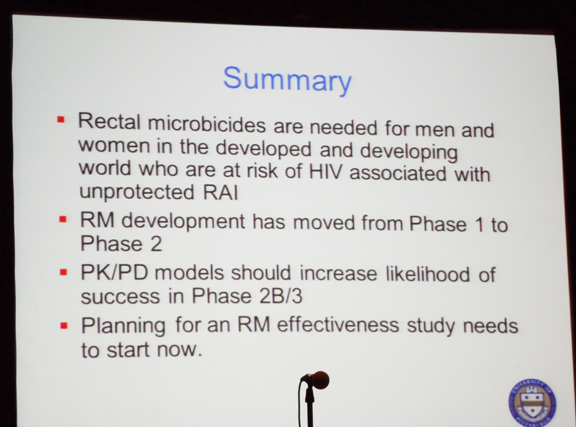 Dr. Ian McGowan's summary slide.