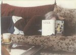 My mother, tea and a book!</