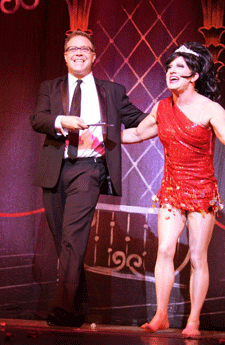 Host Jason Dudey with Best in Drag star Lotta Slots. Photo: JPI Studios.