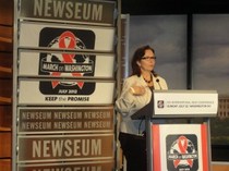 Terri Ford, Senior Director of Global Advocacy & Policy, discusses the march. Credit: D.C. HIV/AIDS Examiner.