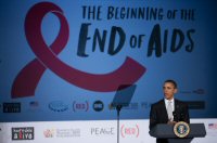President Barack Obama delivers remarks on World AIDS Day event at George Washington University in Washington, Dec. 1, 2011. (Official White House Photo by Lawrence Jackson)