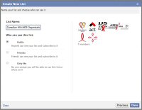 Click next to choose a name for your list and tweak your visibility settings.