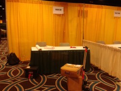 The booth, before.