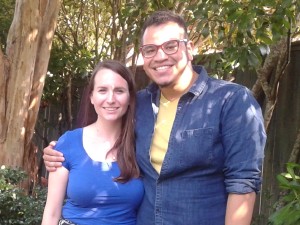 Mathew (on right) with college chum and Project Lazarus development associate Lily Hannigan.