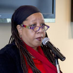 Dazon Dixon Diallo, M.P.H., Founder and President of SisterLove, Inc. in Atlanta and South Africa, at the Atlanta Principles press conference. (Credit: Cathy Metzger)