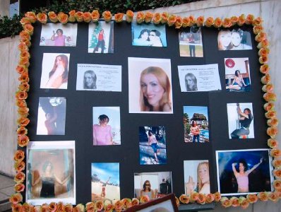 Loved ones displayed this memorial for Victoria Arellano at a protest vigil in Los Angeles on August 27. Photo by SCHA-LA.